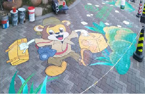 王屋夏季画地面彩绘会遇到的问题