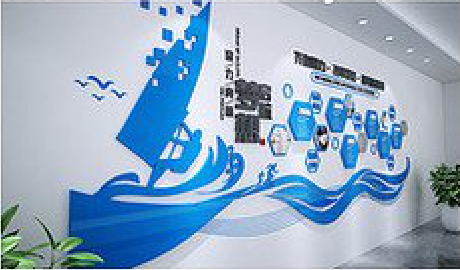 王屋海浪主题文化墙如何设计？